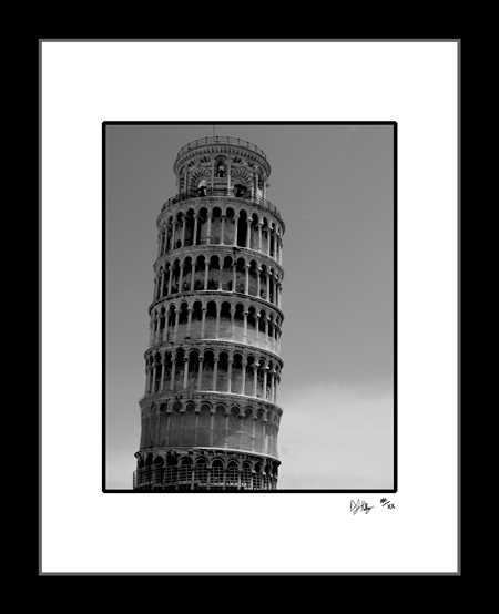 Leaning Tower - Pisa Italy (BWPisaLTower001) - Damian Kolbay Photography