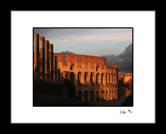 Colosseum and Forum at Sunset - Rome, Italy (RomeColoSunset002) - Damian Kolbay Photography