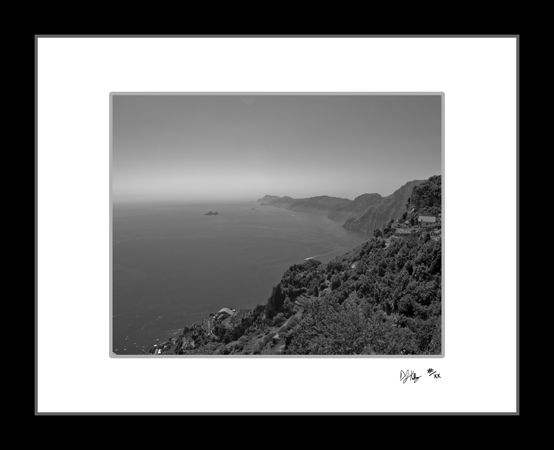 Amalfi Coast from Sentiero degli Dei (6432_AmalfiCoast_BW) - Damian Kolbay Photography