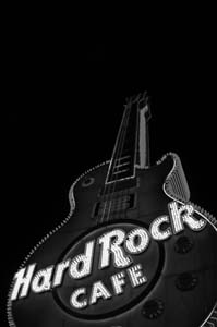 Looking Up at the Hard Rock Cafe Guitar - Color - IMG_3720_bw